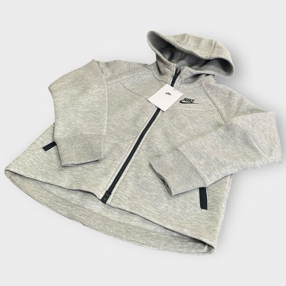 Nike Kids Sportswear Tech Fleece Full-Zip Hooded Jacket size S FD2979-063 New - Picture 1 of 9